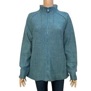 Weird Fish Womens Macaroni Jacket Size 14 Blue Full Zip Mock Neck Outdoor Casual